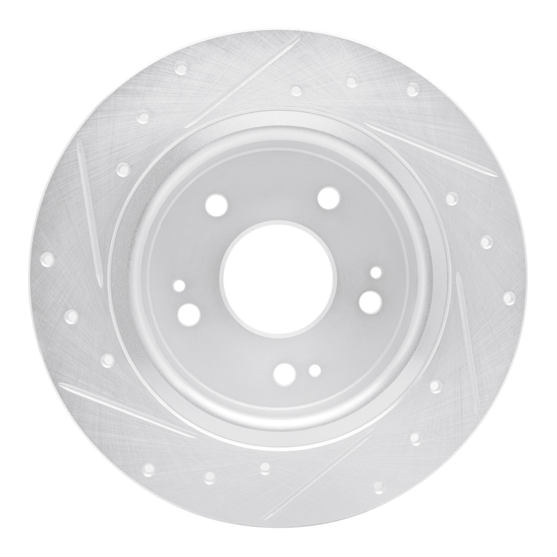 Honda HR-V Brake Rotor (1) - Rear Right - R1 Concepts - Drilled & Slotted - Silver - `16-`25